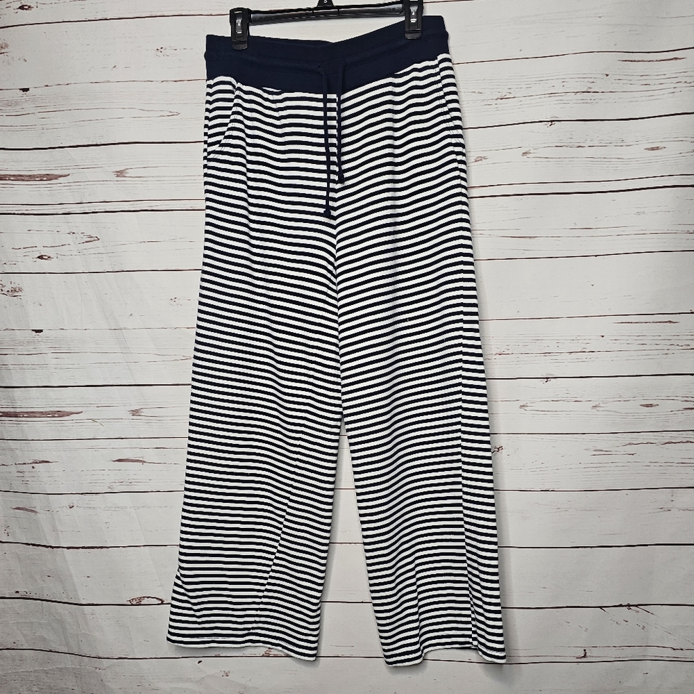 Style & Co Nautical Striped Wide Leg Drawstring Waist Pants